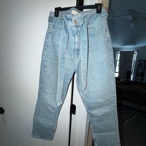 Topshop Light Blue Straight Leg Jeans